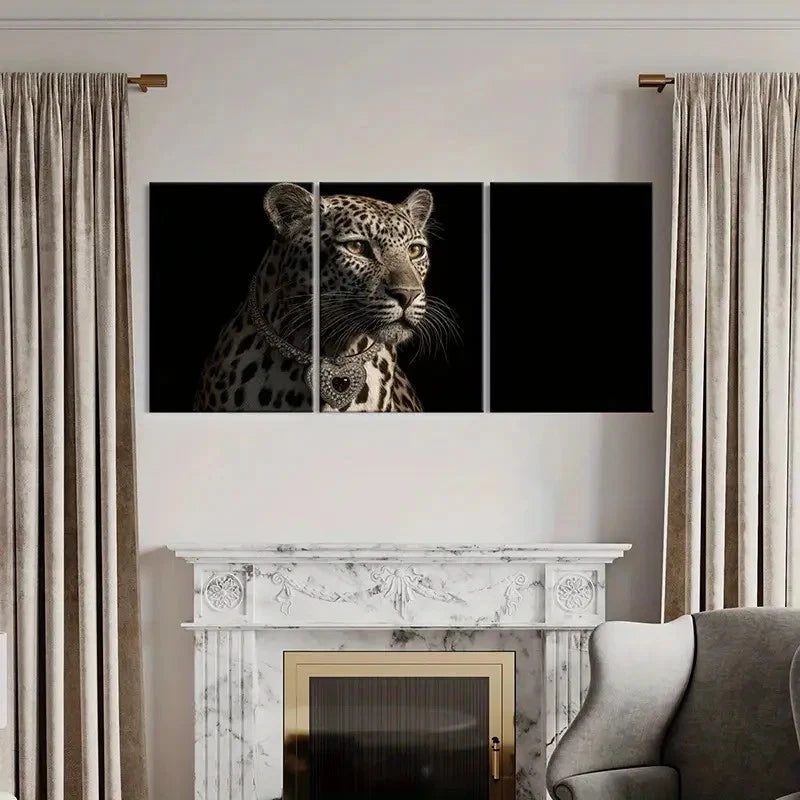 3pcs Elegant Leopard Wild Beauty Animal Wall Art Set Canvas Framed 50x70cm - High Quality Print 100% Australian Made Wall Canvas Ready to Hang