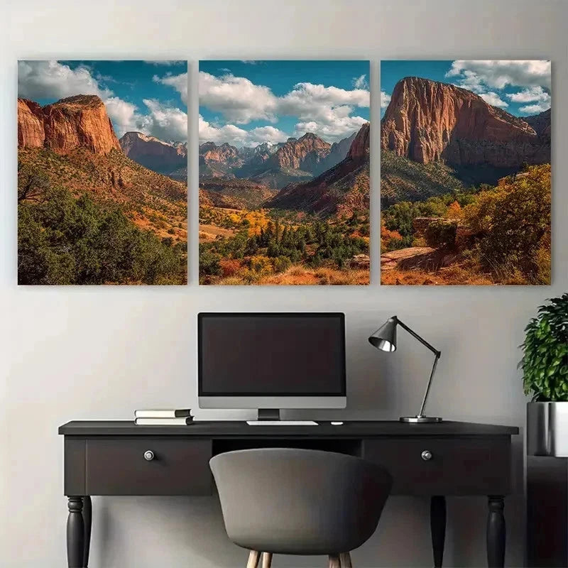 3pcs Utah Travel Decor Scenic Home Perfect Wall Art Set Canvas Framed 50x70cm - High Quality Print 100% Australian Made Wall Canvas Ready to Hang