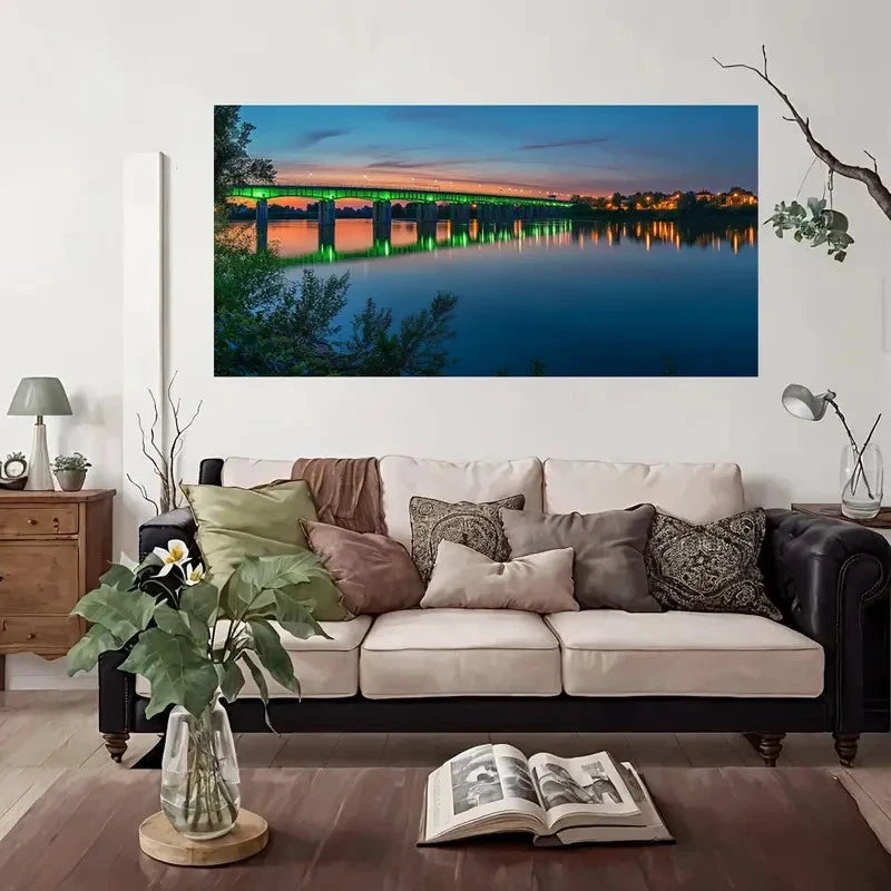 City Side Perfect Evening Wall Art Canvas Office Home Room Framed 120x60cm