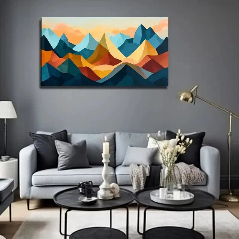 Abstract Mountain Decorative Wall Art Canvas Office Home Room Framed 120x60cm