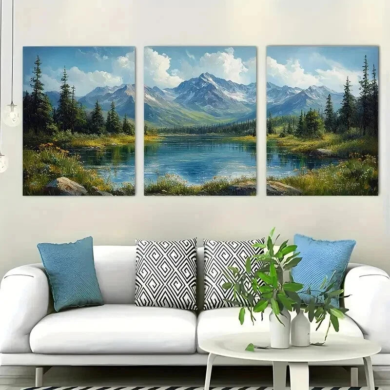 3pcs Mount Elbert Colorado Evergreen Perfect Wall Art Set Canvas Framed 60x90cm - High Quality Print 100% Australian Made Wall Canvas Ready to Hang - Bella Home Decor