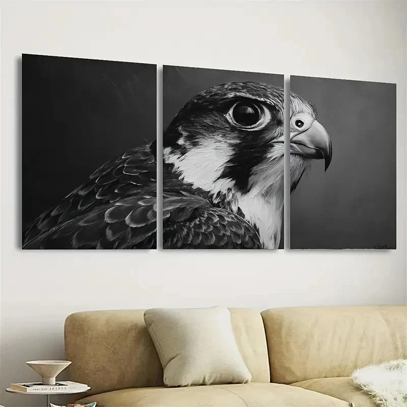 3pcs Bird Falcon, on canvas, thick layers Wall Art Set Canvas Framed 40x60cm - High Quality Print 100% Australian Made Wall Canvas Ready to Hang - Bella Home Decor
