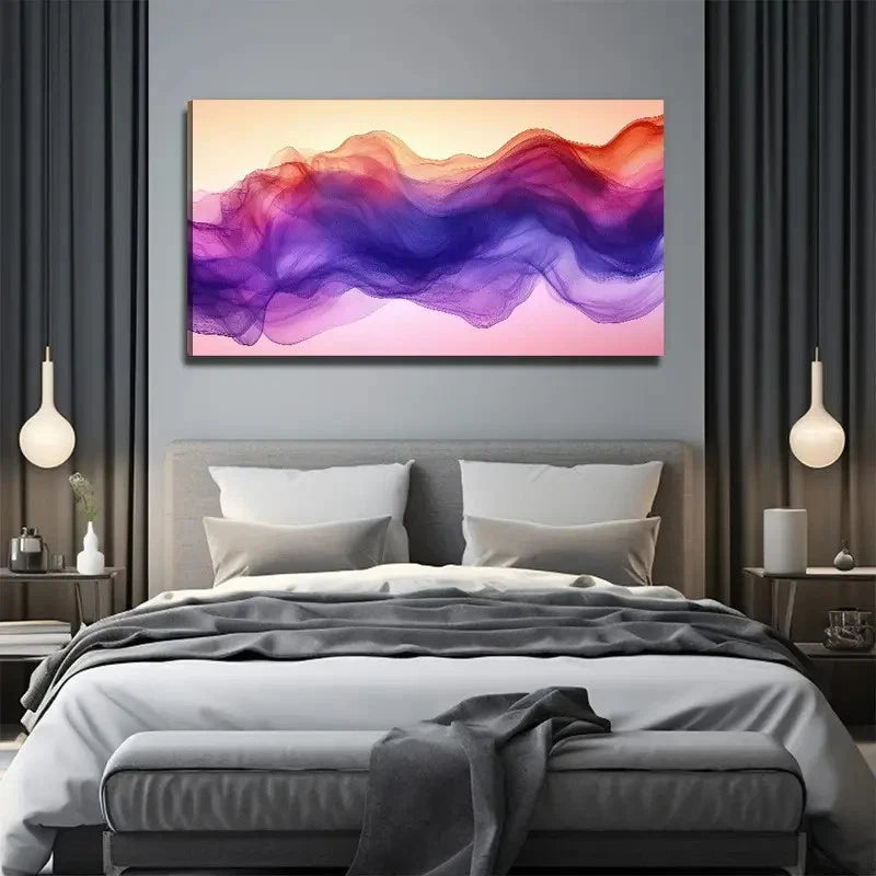 Vibrant Swirling Color Abstract Wall Art Canvas Office Home Room Framed 120x60cm