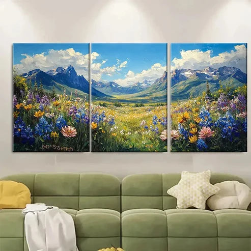 3pcs Jackson Hole Mountains Wyoming – Wall Art Canvas Unframed – High Quality Print 100% Australian Made Wall Canvas