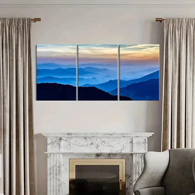 3pcs Vibrant Sunset & Forest Scenery Wall Art Set Canvas Framed 50x70cm - High Quality Print 100% Australian Made Wall Canvas Ready to Hang