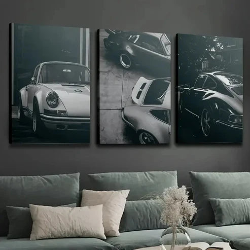 3pcs Vintage Racing & Travel Sports Room Wall Art Set Canvas Unframed - High Quality Print 100% Australian Made Wall Canvas