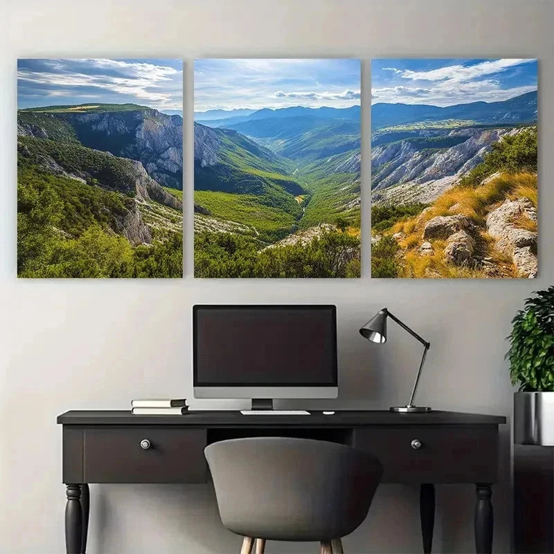 3pcs Mont Ventoux Travel Poster Gorges Perfect Wall Art Set Canvas Framed 50x70cm - High Quality Print 100% Australian Made Wall Canvas Ready to Hang