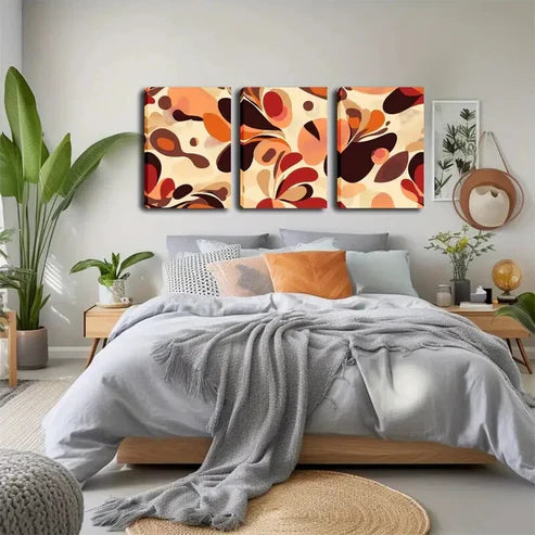 3pcs Vibrant Geometric Triptych Modern Perfect Wall Art Canvas Unframed - High Quality Print 100% Australian Made Wall Canvas