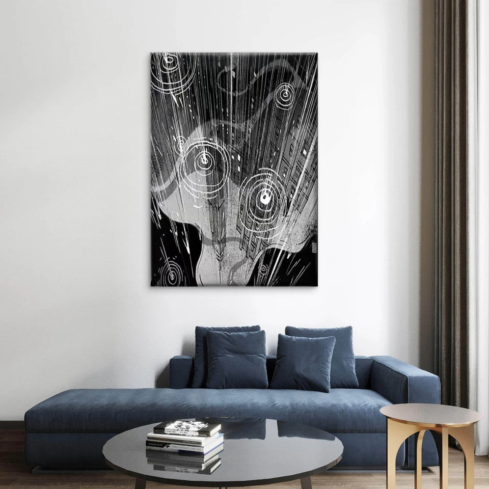 Raindrops on the City Window 40x60cm Metal Print Ready to Hang