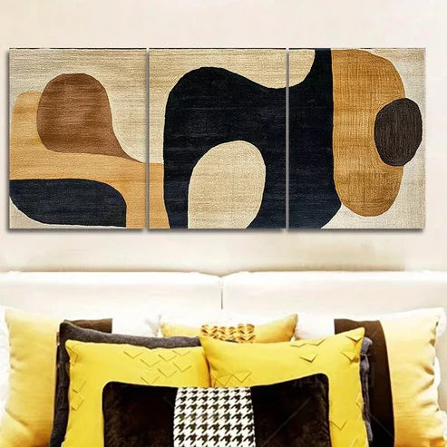 3 PCS Abstract Carpet Design Wall Art Set Canvas Unframed - High Quality Print 100% Australian Made Wall Canvas - Bella Home Decor