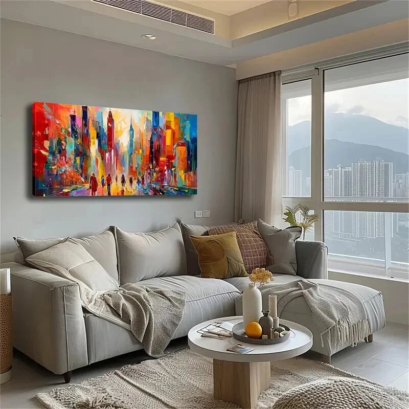 Vibrant Urban Architecturce Wall Art Canvas Office Home Room Framed 120x60cm - Bella Home Decor