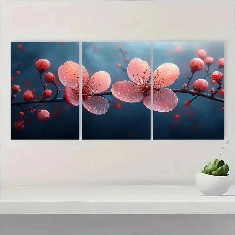 3pcs Blooming Wild Stamen Ncature Perfect Wall Art Set Canvas Framed 40x60cm - High Quality Print 100% Australian Made Wall Canvas Ready to Hang - Bella Home Decor