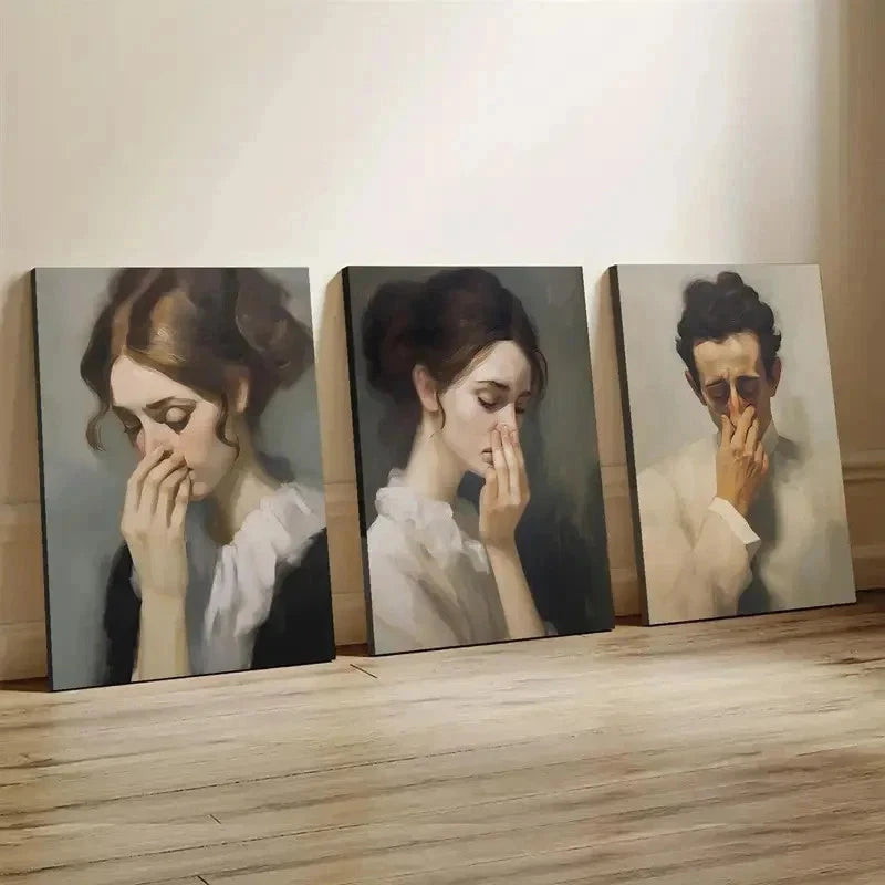 3pcs Modern Classic Retro Style Décor Perfect Wall Art Set Canvas Framed 60x90cm - High Quality Print 100% Australian Made Wall Canvas Ready to Hang