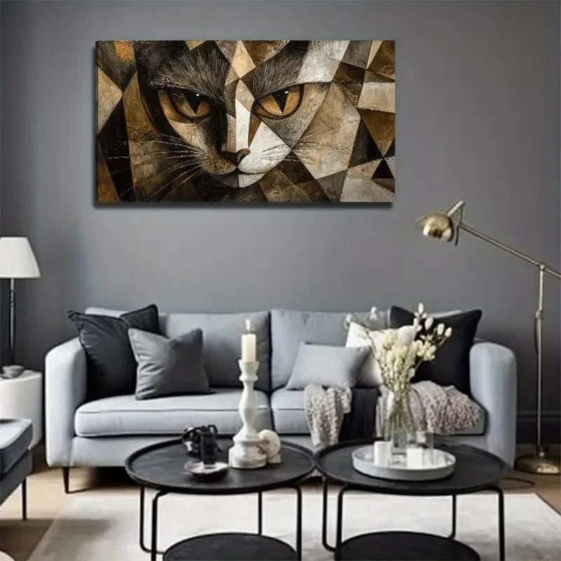Hero Cat Modern Bohemian Wall Art Canvas Office Home Room Framed 120x60cm