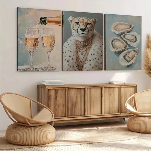 3pcs Champagner Glasses Style Art Aesthetic Wall Art Set Wall Art Canvas Unframed – High Quality Print 100% Australian Made Wall Canvas - Bella Home Decor