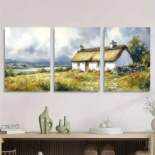 3pcs County Tupperware Landscape Wall Art Canvas Unframed - High Quality Print 100% Australian Made Wall Canvas - Bella Home Decor
