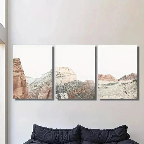 3pcs Summer Desert Mountain Landscape Wall Art Canvas Unframed - High Quality Print 100% Australian Made Wall Canvas