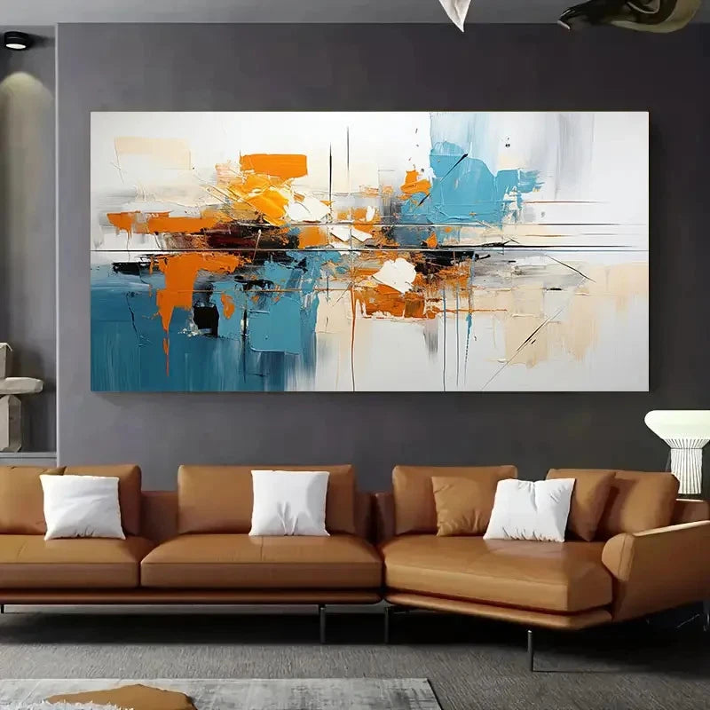 Vibrant Colorful Brushstrokes Wall Art Canvas Office Home Room Framed 120x60cm