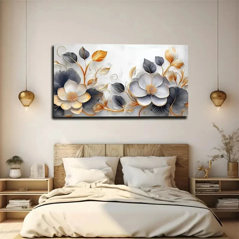 Scenic Flower Landscape Modern Wall Art Canvas Office Home Room Framed 120x60cm