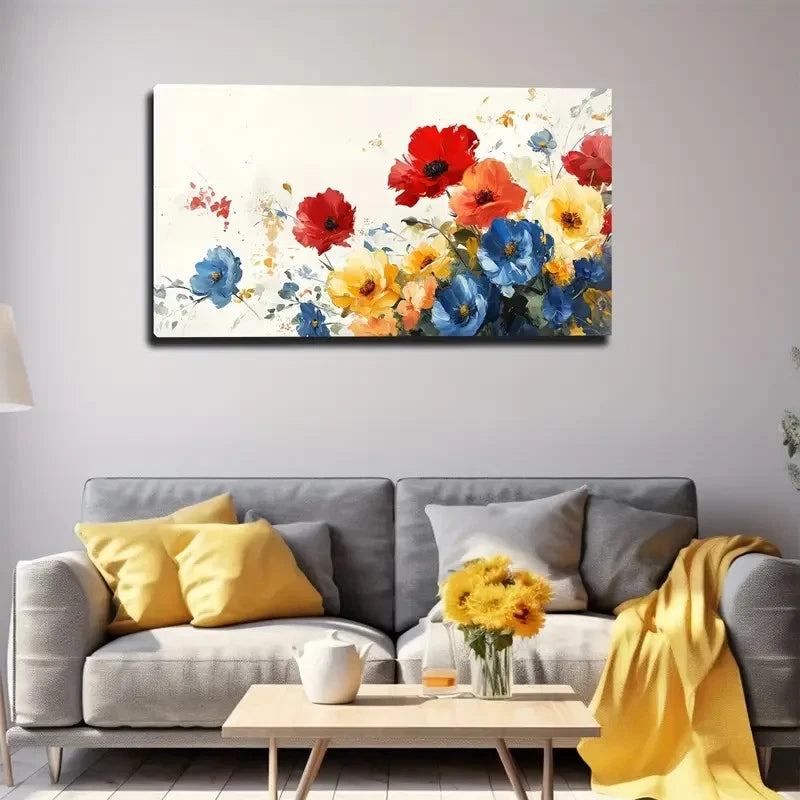 Simple Flower Shapes Creative Wall Art Canvas Office Home Room Framed 120x60cm