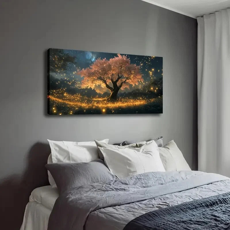 Warm Yellow Glow Petals Modern Wall Art Canvas Office Home Room Framed 120x60cm - Bella Home Decor