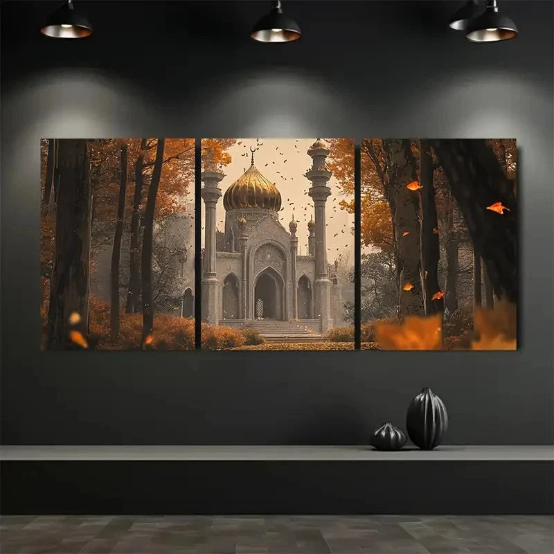 3pcs Lienzo Del Palacio Mouro And Bosque Wall Art Canvas Framed 40x60cm - High Quality Print 100% Australian Made Wall Canvas Ready to Hang
