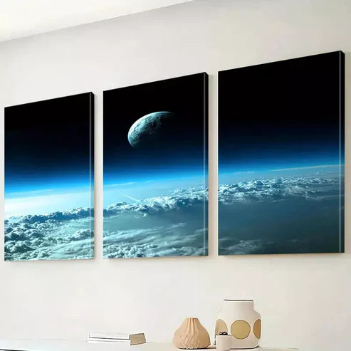 3pcs Modern Decorative Abstract Outer Space Wall Art Canvas Unframed - High Quality Print 100% Australian Made Wall Canvas