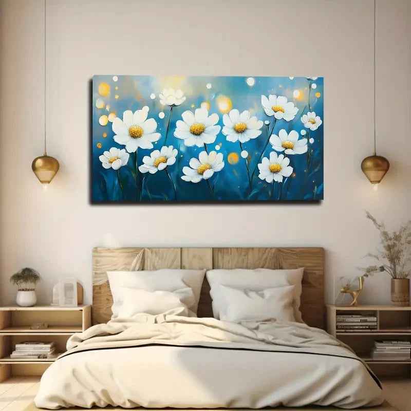 Light Dot Flower Series Wall Art canvas office home room framed 120x60cm - Bella Home Decor