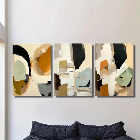 3pcs Geometric Mosaic Design Decoration Wall Art Set Canvas Unframed - High Quality Print 100% Australian Made Wall Canvas - Bella Home Decor
