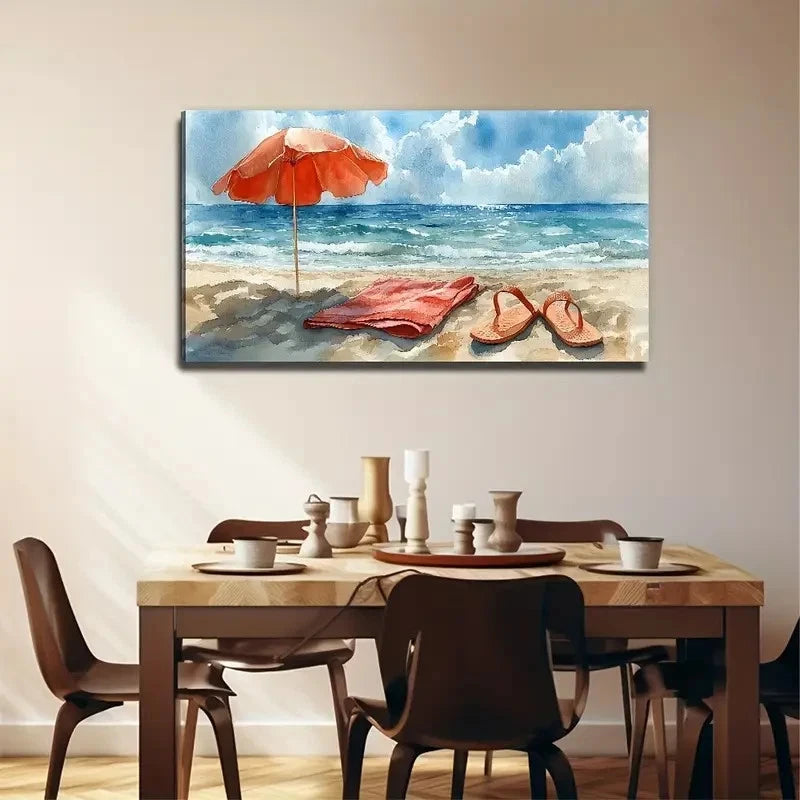 Seaside Resort Decoration Wall Art Canvas Office Home Room Framed 120x60cm