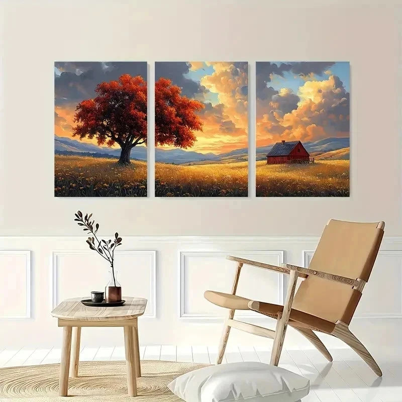 3pcs American He Cartland Landscape Perfect Wall Art Set Canvas Framed 40x60cm - High Quality Print 100% Australian Made Wall Canvas Ready to Hang - Bella Home Decor