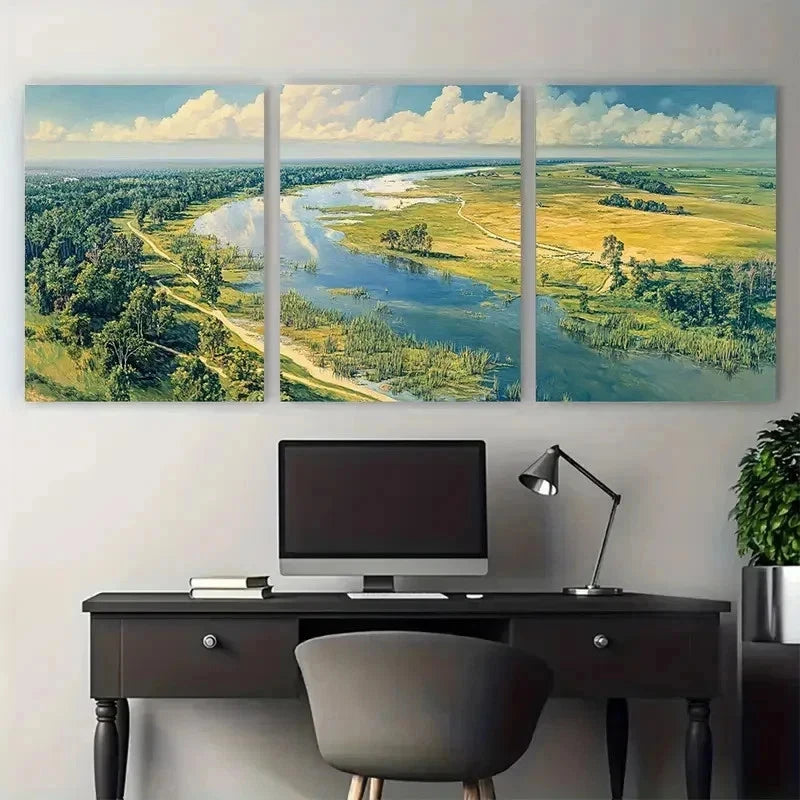3pcs Louisiana State Travel Posters Perfect Wall Art Set Canvas Framed 50x70cm - High Quality Print 100% Australian Made Wall Canvas Ready to Hang