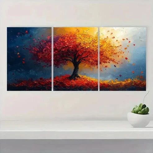 3pcs Colorful Art Painting Tree Wall Art Canvas Unframed - High Quality Print 100% Australian Made Wall Canvas - Bella Home Decor