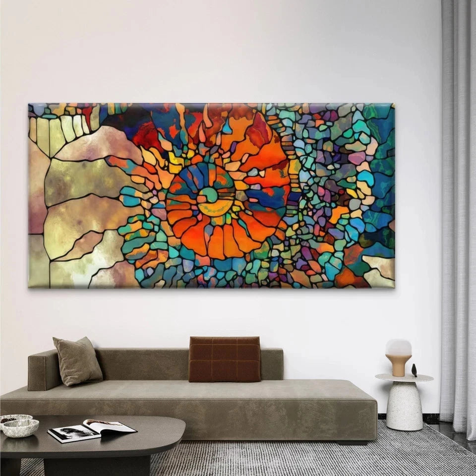 Multicolor Abstract Spiral Wall Art Canvas Office Home Room Framed 120x60cm