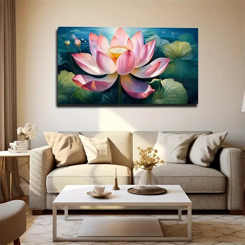 Vivid For Lotus Amazing Yoga Wall Art Canvas Office Home Room Framed 120x60cm