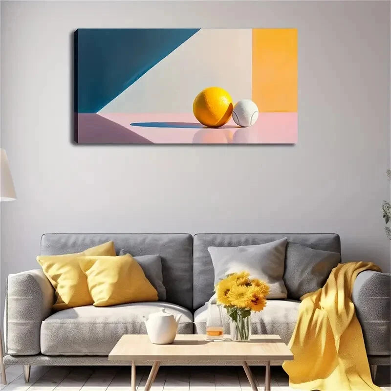 Vibrant Orange and Pink Accents Wall Art Canvas Office Home Room Framed 120x60cm - Bella Home Decor