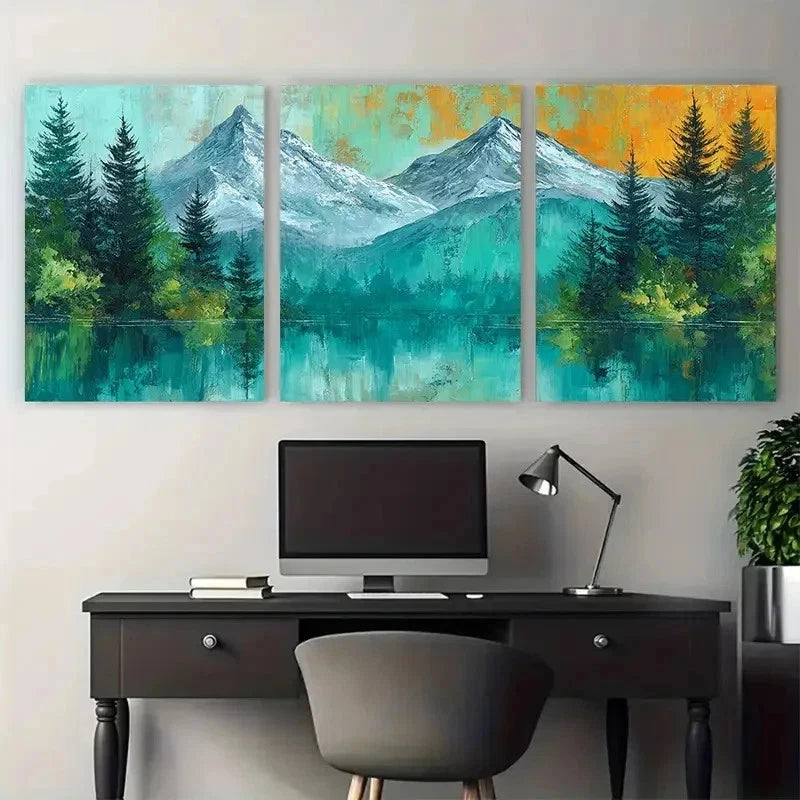 3pcs Top Sunrise Landscape Thick Texture Perfect Wall Art Set Canvas Framed 50x70cm - High Quality Print 100% Australian Made Wall Canvas Ready to Hang
