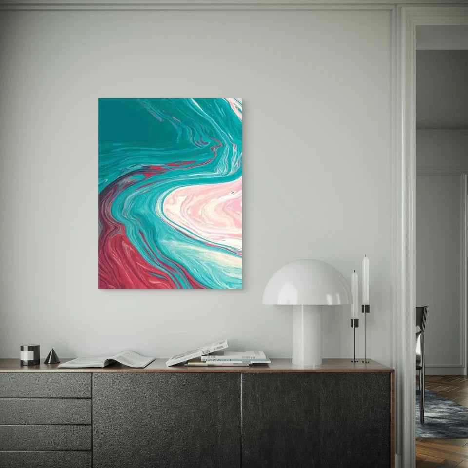 Manga-Style Swirling Colors Abstract Design 40x60cm Metal Print Ready to Hang