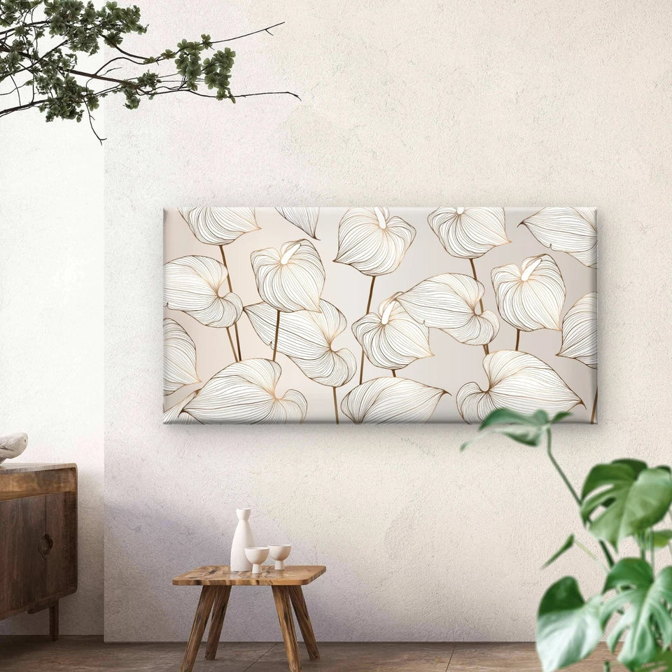 Floral Vector Background Design Wall Art Canvas Office Home Room Framed 120x60cm - Bella Home Decor