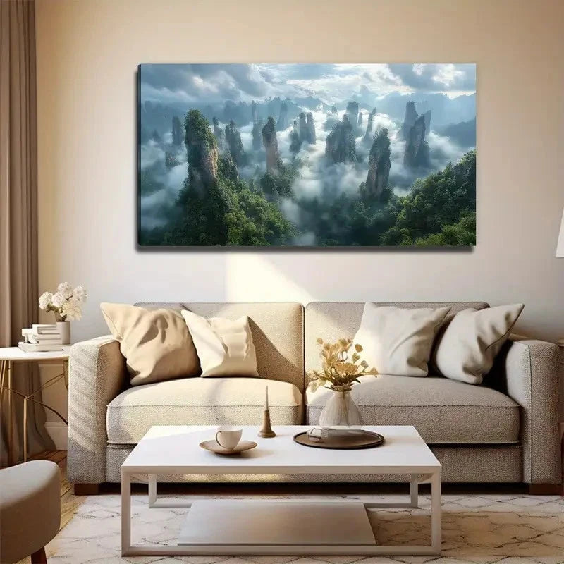 Bohemian Style Stone Forest Wall Art Canvas Office Home Room Framed 120x60cm