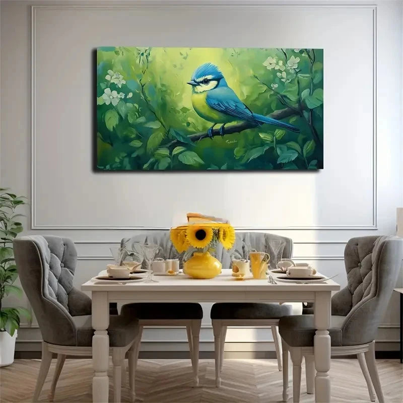 Standing Bird On Branches Wall Art Canvas Office Home Room Framed 120x60cm