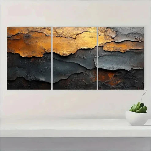 3pcs Textured Painting Brown Abstract Wall Art Canvas Unframed – High Quality Print 100% Australian Made Wall Canvas