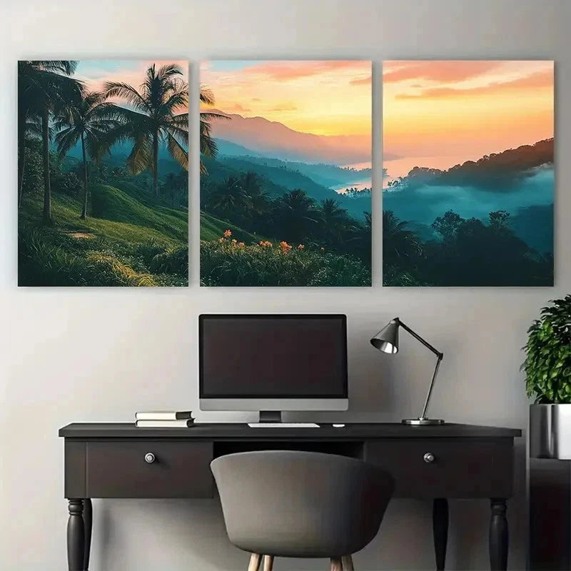 3pcs South Asian Travel Sri Lanka Perfect Wall Art Set Canvas Framed 50x70cm - High Quality Print 100% Australian Made Wall Canvas Ready to Hang