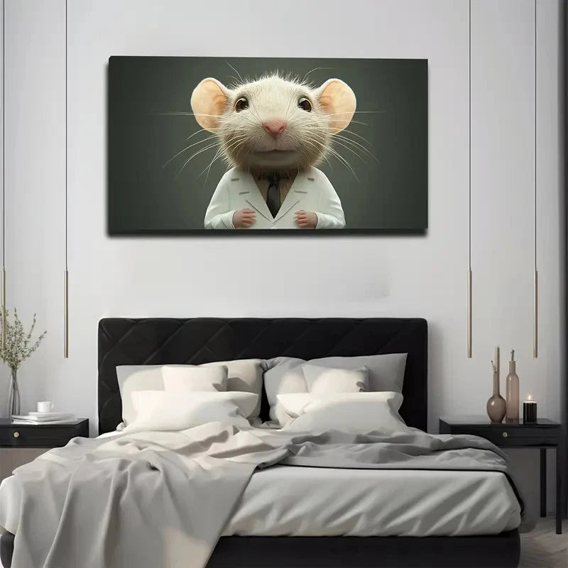 Funny Little Mouse Wall Art Canvas Office Home Room Framed 120x60cm