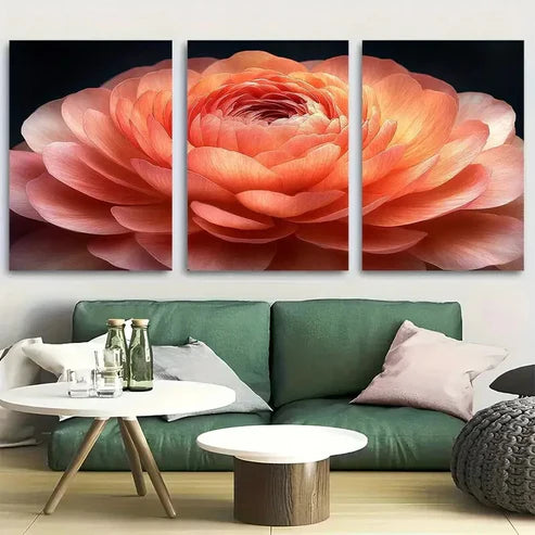 3pcs Three Floral Elegance Inspired Perfect Wall Art Set Canvas Unframed - High Quality Print 100% Australian Made Wall Canvas