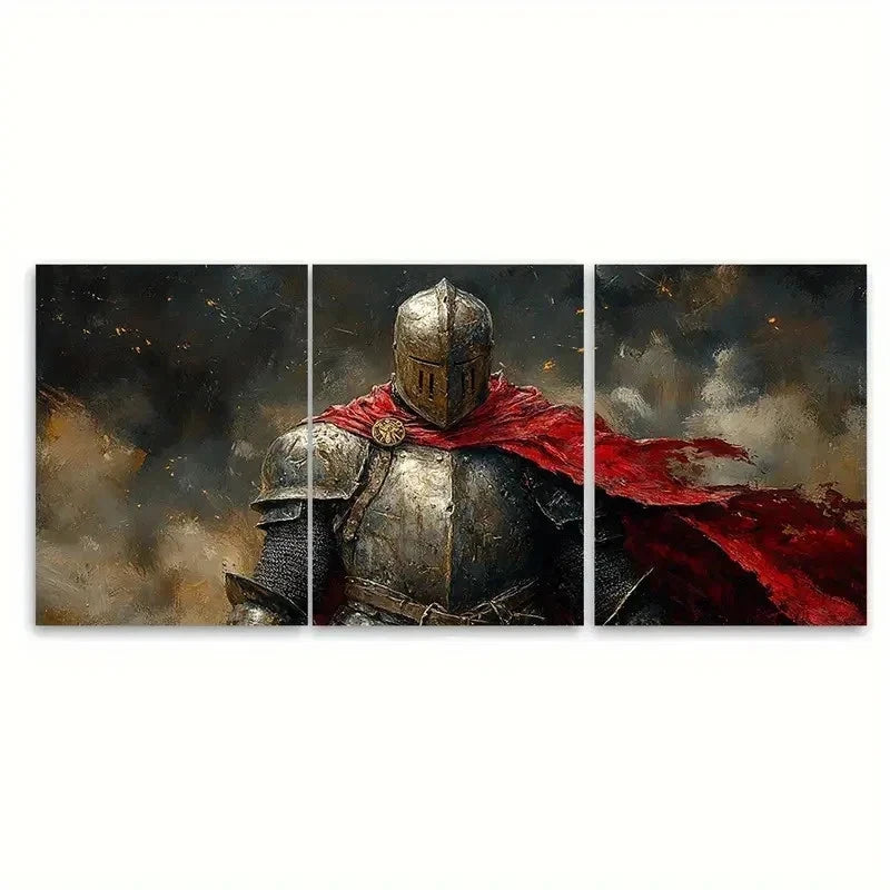 3pcs Knigh Medieval rt Wall Art Set Canvas Framed 40x60cm - High Quality Print 100% Australian Made Wall Canvas Ready to Hang