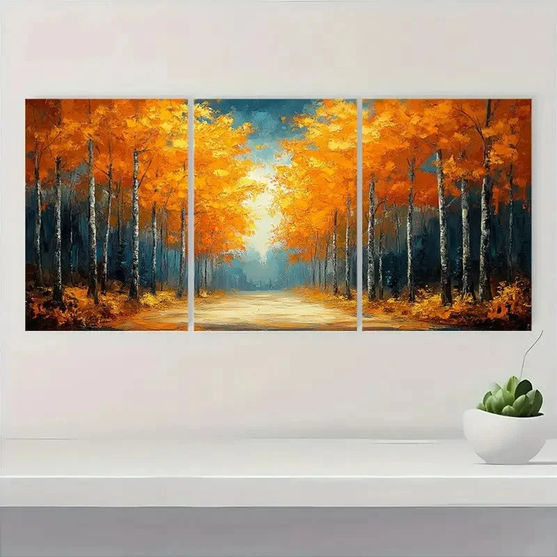 3pcs Original Golden Tree Land GT Wall Art Set Canvas Framed 60x90cm - High Quality Print 100% Australian Made Wall Canvas Ready to Hang