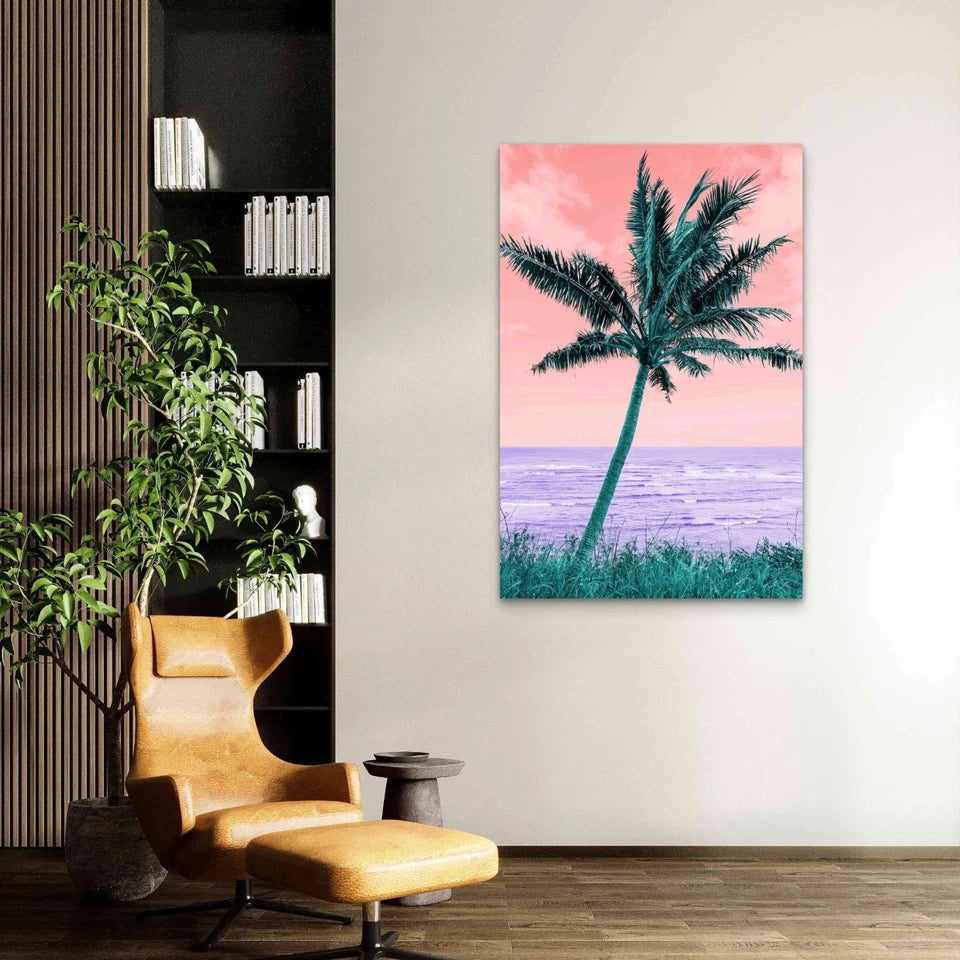 Retro Landscape Vaporwave Style 40x60cm Metal Print Ready to Hang