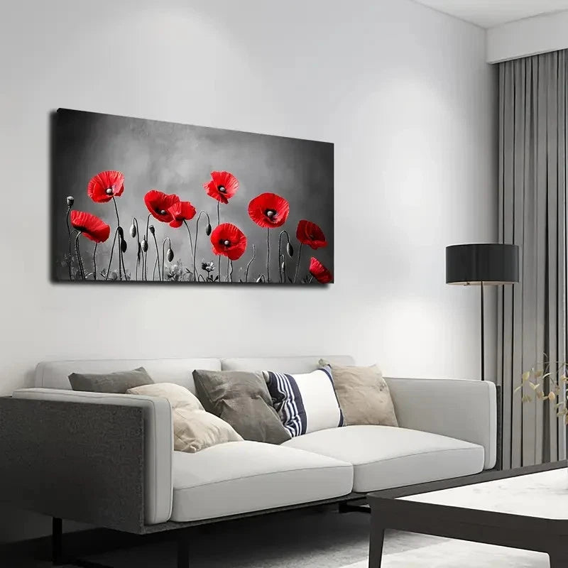 Abstract Blooming Flowers Wall Art canvas office home room framed 120x60cm - Bella Home Decor