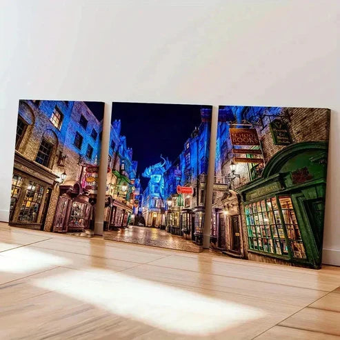 3pcs Classic Movies Wizarding World Wall Art Set Canvas Unframed - High Quality Print 100% Australian Made Wall Canvas - Bella Home Decor